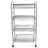 Этажерка (тележка) BRABIX офисно-бытовая 4 яруса, на колесах, металл, серебристая, 43,5х26х83,5 см, 603754