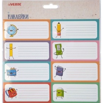 Набор наклеек для тетрадей "deVENTE. Ура! Школа!" 40x96 мм, 8 дизайнов