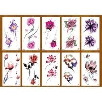 Татуировка-наклейка 11*21см "Цветочный микс" микс
