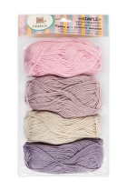 Пряжа акрил 100% Simple 4цв*25гр 66м серо-сиреневый-св. бежевый- серо-коричневый-св.розовый