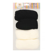 Пряжа акрил 100% Simple 4цв*25гр 66м черный-белый