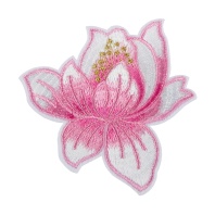 Термоаппликация 5,5*5,5см "Цветок бело-розовый"
