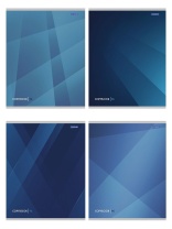 Тетрадь А5  96л кл. Проф-Пресс "Синие абстракции" 4 диз.в коробе