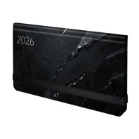 Еженедельник датированный 2026 с резинкой 171х93мм, BRAUBERG, твердый, УФ-ЛАК, 64л., "Мрамор", 117357