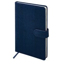Еженедельник датированный 2026 А5 145х215мм BRAUBERG Augustus, под кожу, темно-синий, 117164