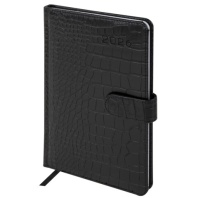 Еженедельник датированный 2026 А5 145х215мм BRAUBERG Party, под кожу, черный, 117180