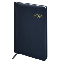 Еженедельник датированный 2026 А5 145х215мм BRAUBERG Select, балакрон, темно-синий, 117181
