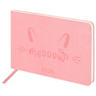 Еженедельник датированный 2026 МАЛЫЙ ФОРМАТ 105х160мм А6 BRAUBERG Imprint, тиснение, розовый, 117213