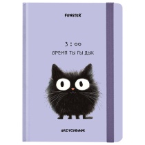 Скетчбук, белая бумага 120г/м 145х203мм, 80л, резинка, твердый, BRAUBERG ART DEBUT, Дизайн 2, 116897