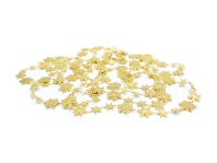 Бусы декоративные  пластик, "Снежинки" в индивид. упаковке, золотые