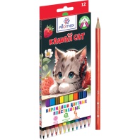Карандаши цвет. 12цв  Attomex Kawaii Cat  2М, пластиковые