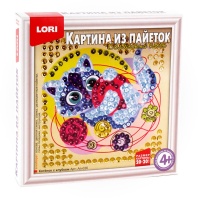 Картина из пайеток 20*20 см "Котёнок с клубком"