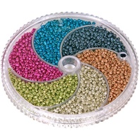 Набор бисера Zlatka 6цв, 60гр, металлизированный