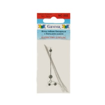 Иглы гибкие бисерные с бол. ушком d=0.35 мм, 5 шт