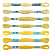 Набор ниток мулине "Gamma" 100% хлопок, 8м , СПЕКТР лимонный, 7 шт