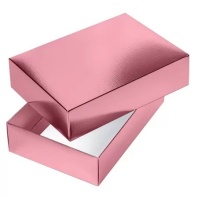 Коробка подарочная самосборная "METALLIC Розовая" 18*18*6,5см, европодвес