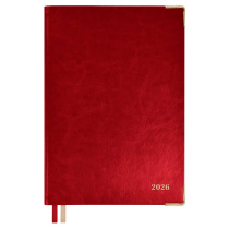 Ежедневник дат. 2026г А5 176л., кожзам, интегр.пер. "#Думай как миллиардер. Сариф красный" ляссе