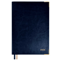 Ежедневник дат. 2026г А5 176л., кожзам, интегр.пер. "#Думай как миллиардер. Сариф синий" ляссе