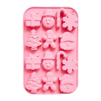 Форма для выпечки новогодняя 21х13см "Xmas Sweets", силикон, 14 ячеек, рецепт, ЗОЛОТАЯ СКАЗКА, 592471