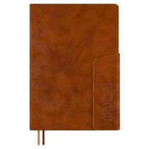 Ежедневник дат. 2026г А5 176л., кожзам, тв.пер. "#Думай как миллиардер. Тиволи глосс коричневый"