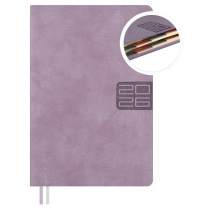 Ежедневник дат. 2026г А6 176л., кожзам, тв.пер. "#Думай как миллиардер. Тиволи глосс сиреневый"выруб