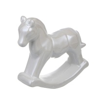 Сувенирная фигурка 12см "Лошадка-качалка" белая керамика