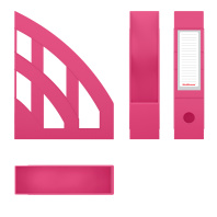 Подставка для бумаг вертикальная пластиковая ErichKrause Office, Bubble Gum, 75мм, розовая