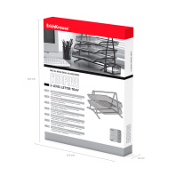 Лоток для бумаг 2-х уровневый металлический ErichKrause Compass, Classic, серебряный
