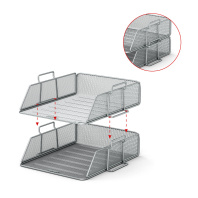 Лоток для бумаг металлический ErichKrause Compass, Classic, серебряный