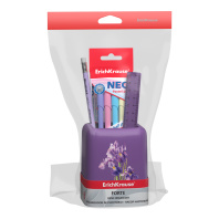 Набор настольный пластиковый ErichKrause Forte, Iris, фиолетовый с желтой вставкой