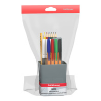 Набор школьный пластиковый ErichKrause Base, Ice Metallic, серебряный