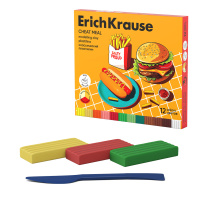 Пластилин классический ErichKrause Cheat Meal 12 цветов со стеком, 216 г (в коробке 12 шт)