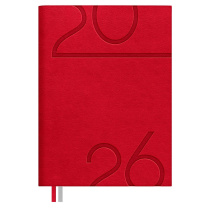 Ежедневник дат. 2026г А6 176л., кожзам, мягк.пер. "#Думай как миллиардер. Лезеретто красный" ляссе