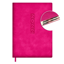 Ежедневник дат. 2026г А6 176л., кожзам, мягк.пер. "#Думай как миллиардер. Тиволи глосс малиновый"