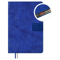 Ежедневник дат. 2026г А6 176л., кожзам, тв.пер. "#Думай как миллиардер. Тиволи глосс синий" выруб