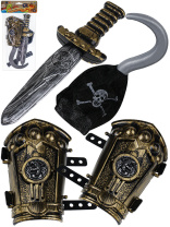 Игровой набор "Пиратский остров-10" крюк, кинжал, наручи, в пакете