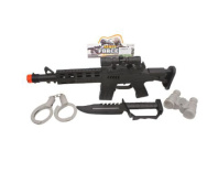 Игрушка автомат 38см "Армия" трещотка, наручники,бинокль,нож