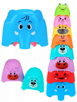 Пирамидка 8 колец "Веселые зверята-2"