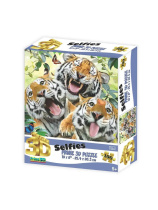 Пазл 3D 100 дет.  25*20см "Тигры селфи"