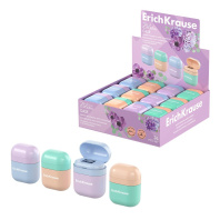 Точилка пласт. с контейнером  1 отв. Case, Pastel Bloom, ассорти