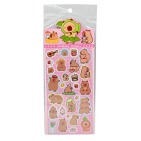 Наклейки декоративные лазерные 22*9,5см "Капибара" 12 дизайнов