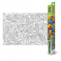Раскраска "Большая раскраска. Дудл. Мегаполис" 1010*690мм, 1л.