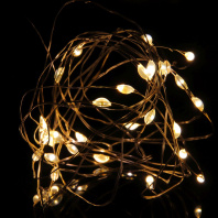 Гирлянда на батарейках  3м 30LED постоянное свечение шампань, 2xCR2032