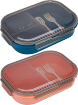 Ланч-бокс 3 отд., 1000мл "Форма" + приборы, ассорти