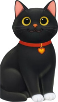 Открытка фигурная б/т "Котик" черный Открытка фигурная б/т "Котик" черный