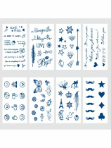 Татуировка-наклейка 11*18см "Синий микс" микс