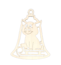 Заготовка деревянная Подвеска "Поросенок в колокольчике" 11см Заготовка деревянная Подвеска "Поросенок в колокольчике" 11см