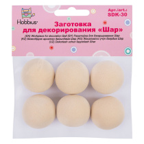 Заготовка из EVA  Шар D= 3см, 6 шт в уп. (цена за упаковку)