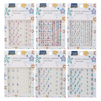 Стразы клеевые "Ассорти" акриловые, 10,4*16см, 6 диз.