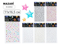 Стразы клеевые "Ассорти" пластиковые, 11*16,5см, 6 диз.